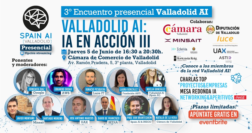 El 5 de junio Valladolid se convierte en el epicentro de la inteligencia artificial con dos eventos únicos: MiniGenIA, la feria de IA para jóvenes, e IA en Acción III, el encuentro de expertos de la red Spain AI.